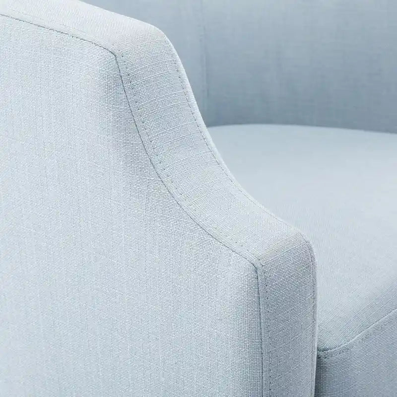 Poltrona a botte girevole e a dondolo, grigio/azzurro/naturale, seduta singola