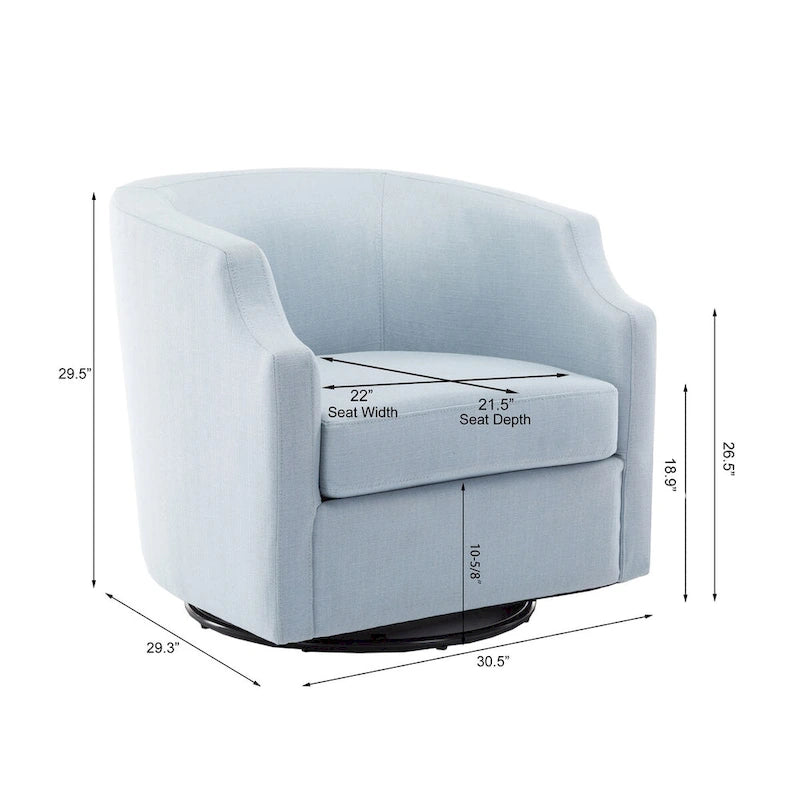 Poltrona a botte girevole e a dondolo, grigio/azzurro/naturale, seduta singola
