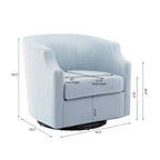 Poltrona a botte girevole e a dondolo, grigio/azzurro/naturale, seduta singola
