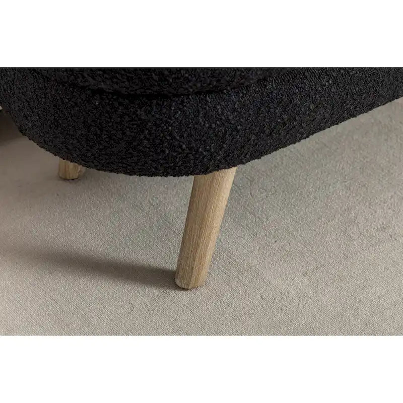 Panca contenitore in tessuto Bouclé, avorio / marrone / nero, seduta singola