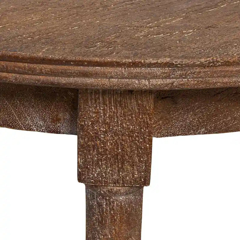 Tavolino rotondo con 2 ripiani in canna, marrone / bianco anticato / grigio decapato, 1 persona