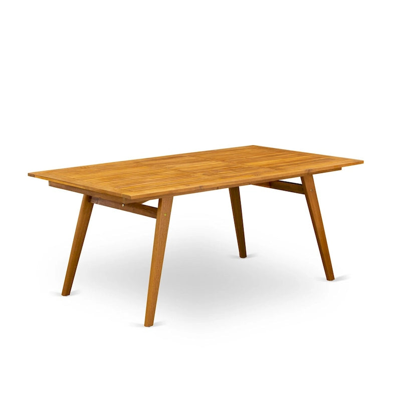 East West Furniture BDETRNA Modern Coffee Table and Rectangular Top with Wood 4 legs - Natural Oil Finish