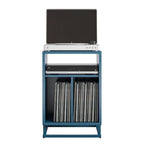 Mobile per giradischi, blu/noce, laminato e metallo