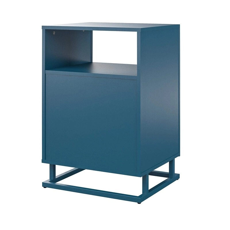 Mobile per giradischi, blu/noce, laminato e metallo