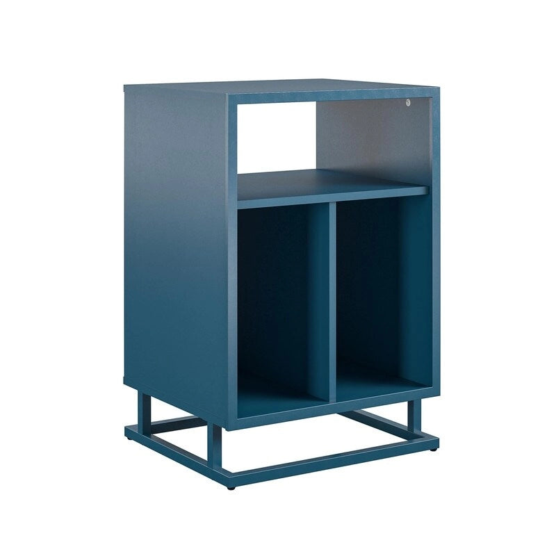 Mobile per giradischi, blu/noce, laminato e metallo