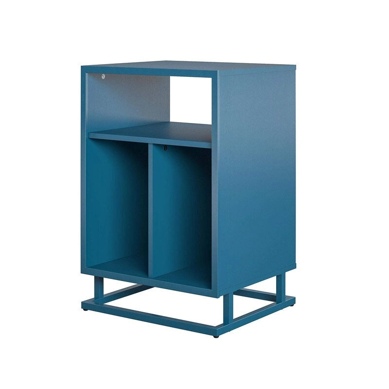 Mobile per giradischi, blu/noce, laminato e metallo
