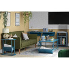 Mobile per giradischi, blu/noce, laminato e metallo