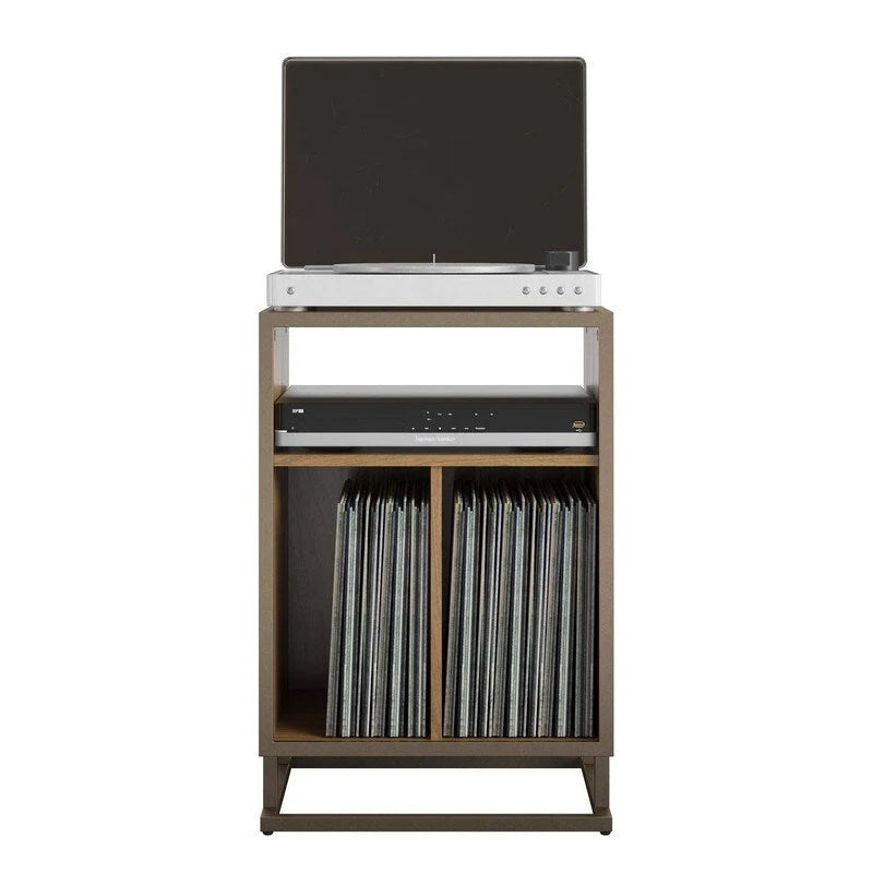 Mobile per giradischi, blu/noce, laminato e metallo
