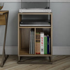 Mobile per giradischi, blu/noce, laminato e metallo