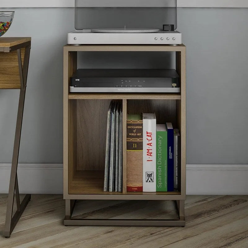 Mobile per giradischi, blu/noce, laminato e metallo