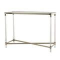 Console con piano a specchio e gambe in acrilico — Argento / Oro