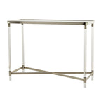 Console con piano a specchio e gambe in acrilico — Argento / Oro