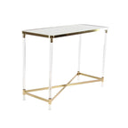 Console con piano a specchio e gambe in acrilico — Argento / Oro