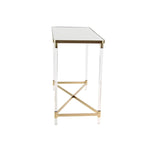 Console con piano a specchio e gambe in acrilico — Argento / Oro