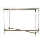 Console con piano a specchio e gambe in acrilico — Argento / Oro