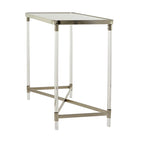 Console con piano a specchio e gambe in acrilico — Argento / Oro