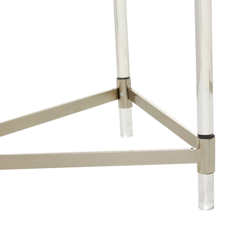 Console con piano a specchio e gambe in acrilico — Argento / Oro