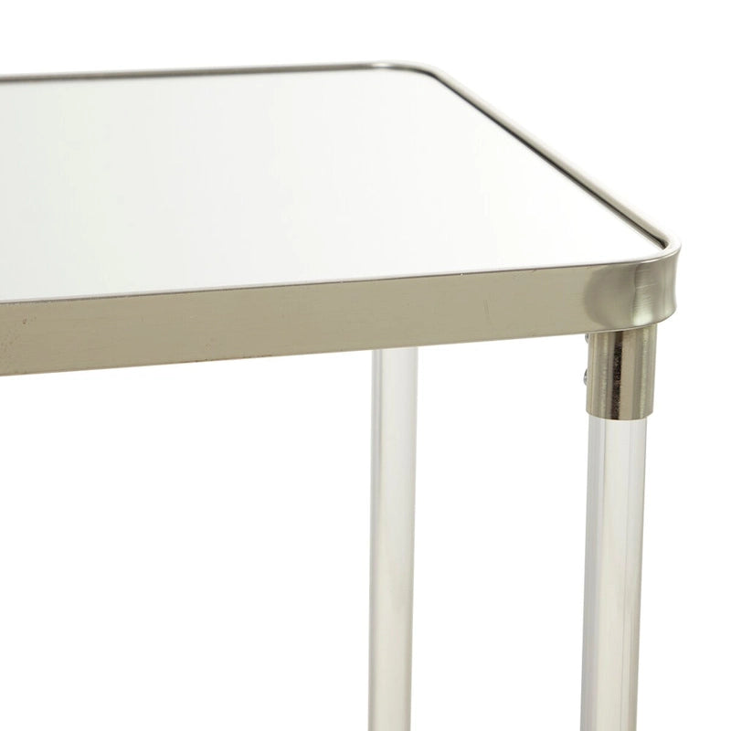 Console con piano a specchio e gambe in acrilico — Argento / Oro
