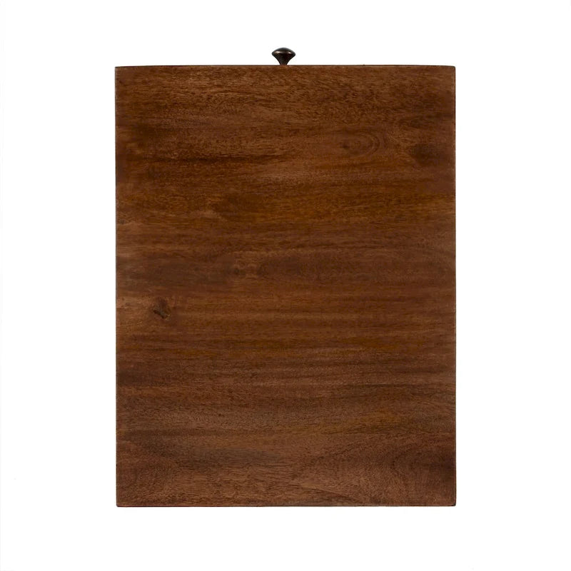 Tavolino a C in legno marrone con cassetto, 1 posto