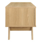 Mobile TV con ante scorrevoli in rattan da 47", Rovere / Noce, Adatto a TV fino a 52"
