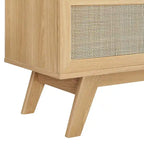 Mobile TV con ante scorrevoli in rattan da 47", Rovere / Noce, Adatto a TV fino a 52"