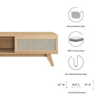 Mobile TV con ante scorrevoli in rattan da 47", Rovere / Noce, Adatto a TV fino a 52"