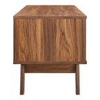 Mobile TV con ante scorrevoli in rattan da 47", Rovere / Noce, Adatto a TV fino a 52"