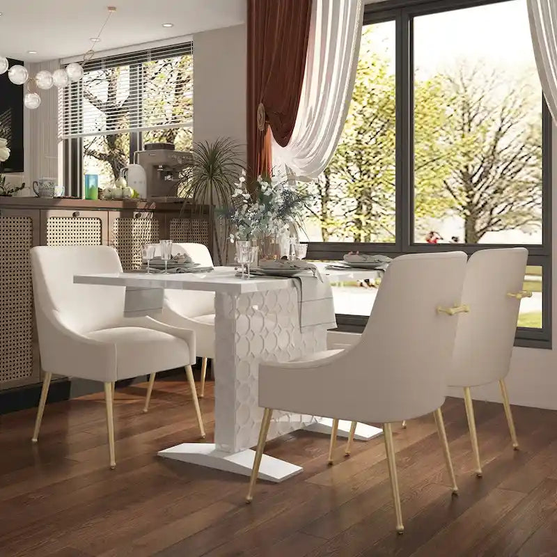 Tavolo da Pranzo Allungabile, Bianco / Nero, Posti a Sedere fino a 6