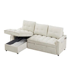 Copridivano Elastico Estensibile, Ad Angolo a L, 1/2/3/4 Posti — Grigio Chiaro / Beige