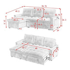 Copridivano Elastico Estensibile, Ad Angolo a L, 1/2/3/4 Posti — Grigio Chiaro / Beige