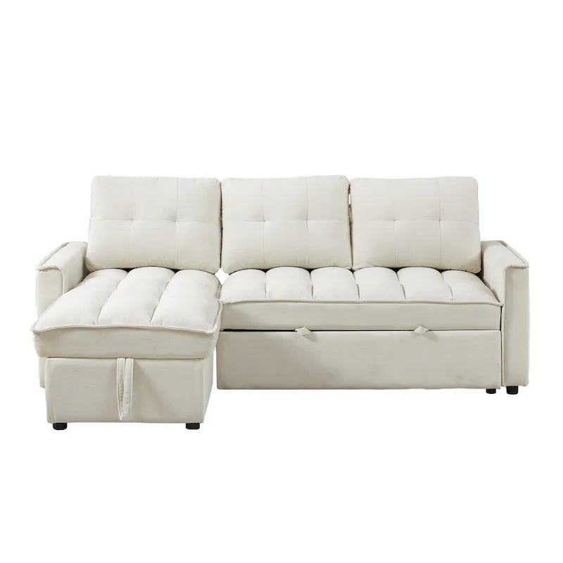 Copridivano Elastico Estensibile, Ad Angolo a L, 1/2/3/4 Posti — Grigio Chiaro / Beige