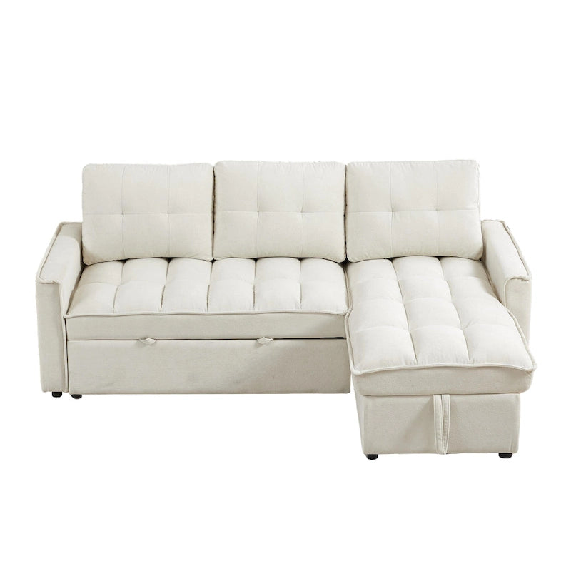 Copridivano Elastico Estensibile, Ad Angolo a L, 1/2/3/4 Posti — Grigio Chiaro / Beige