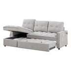 Copridivano Elastico Estensibile, Ad Angolo a L, 1/2/3/4 Posti — Grigio Chiaro / Beige