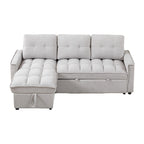 Copridivano Elastico Estensibile, Ad Angolo a L, 1/2/3/4 Posti — Grigio Chiaro / Beige