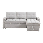 Copridivano Elastico Estensibile, Ad Angolo a L, 1/2/3/4 Posti — Grigio Chiaro / Beige