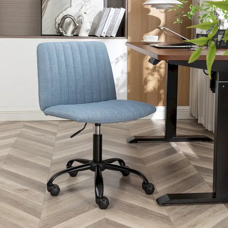 Sedia girevole da ufficio in tessuto, regolabile in altezza, 1 posto – Grigio / Blu / Beige