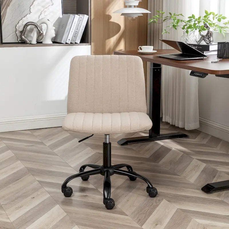Sedia girevole da ufficio in tessuto, regolabile in altezza, 1 posto – Grigio / Blu / Beige