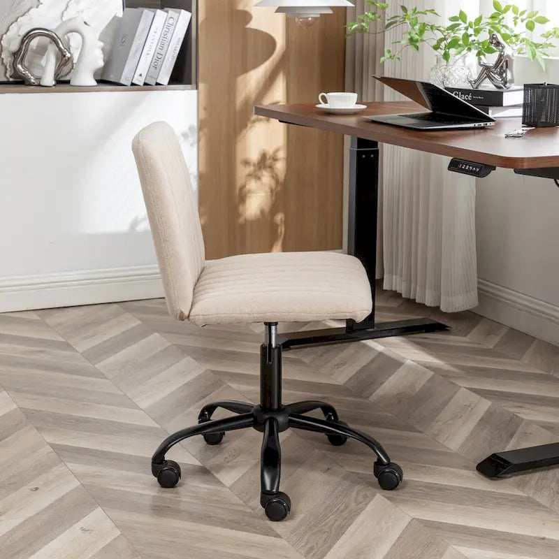Sedia girevole da ufficio in tessuto, regolabile in altezza, 1 posto – Grigio / Blu / Beige