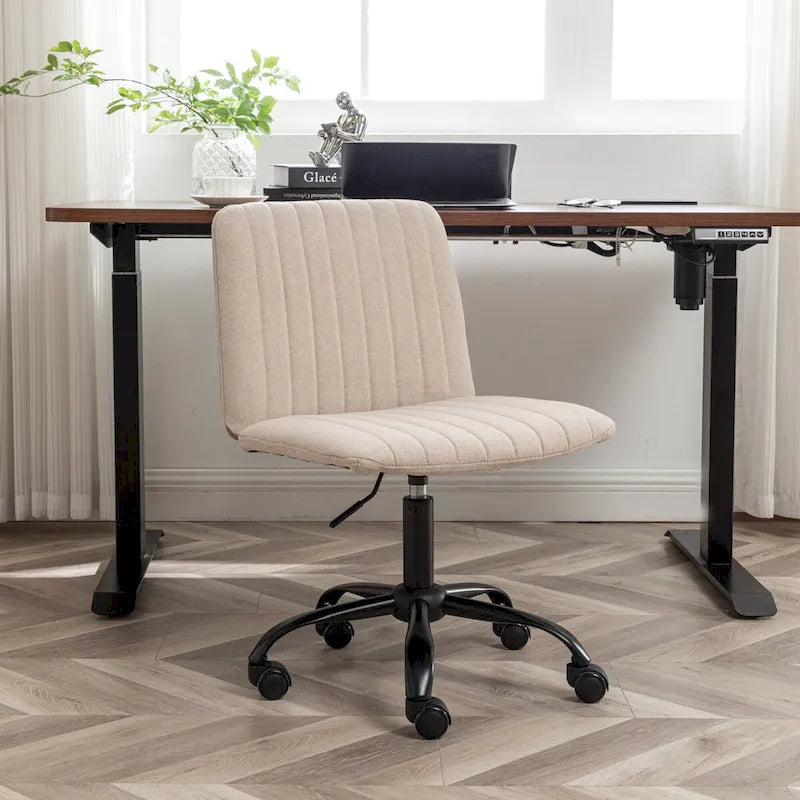 Sedia girevole da ufficio in tessuto, regolabile in altezza, 1 posto – Grigio / Blu / Beige