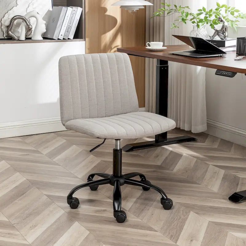 Sedia girevole da ufficio in tessuto, regolabile in altezza, 1 posto – Grigio / Blu / Beige