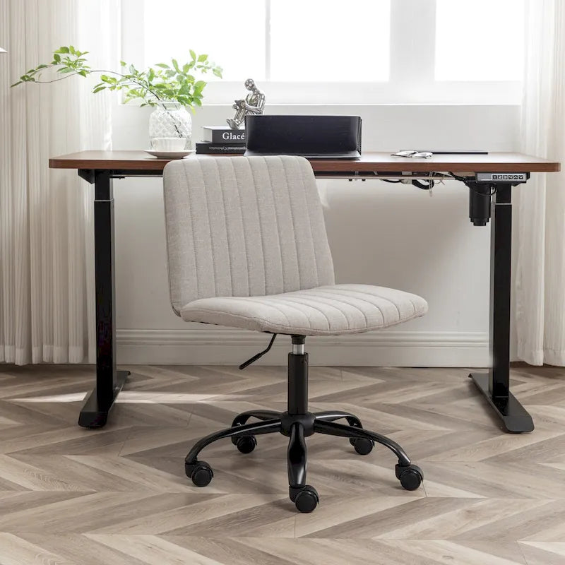 Sedia girevole da ufficio in tessuto, regolabile in altezza, 1 posto – Grigio / Blu / Beige