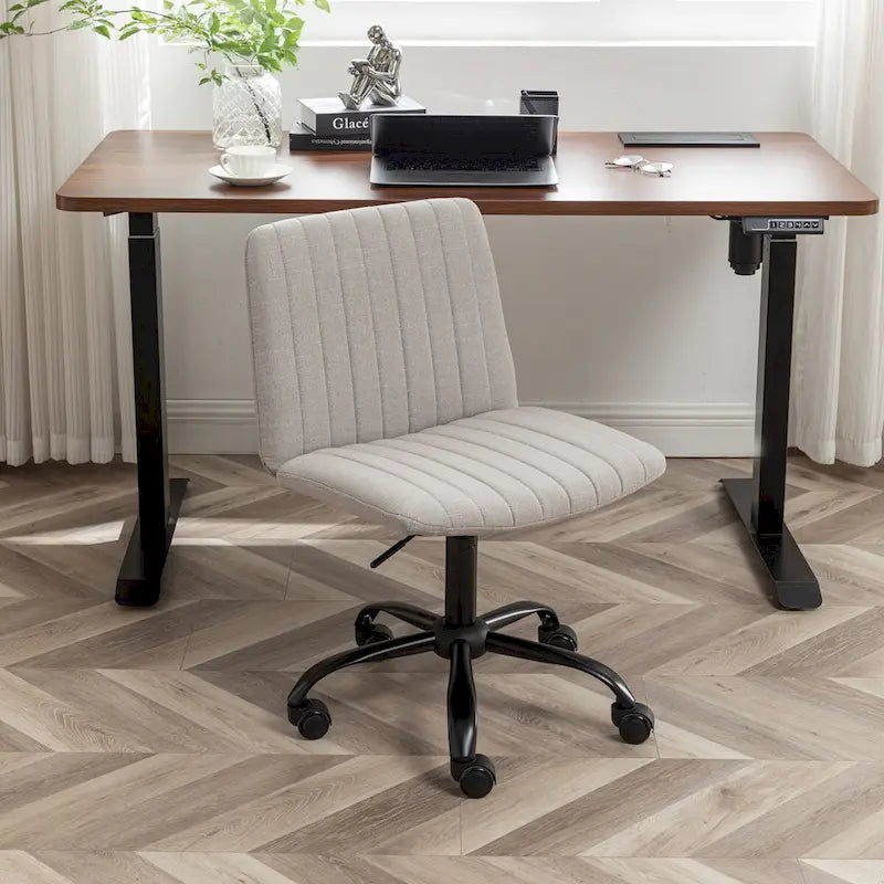 Sedia girevole da ufficio in tessuto, regolabile in altezza, 1 posto – Grigio / Blu / Beige