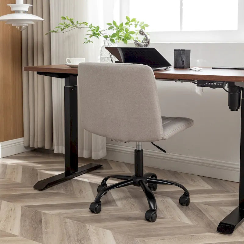Sedia girevole da ufficio in tessuto, regolabile in altezza, 1 posto – Grigio / Blu / Beige