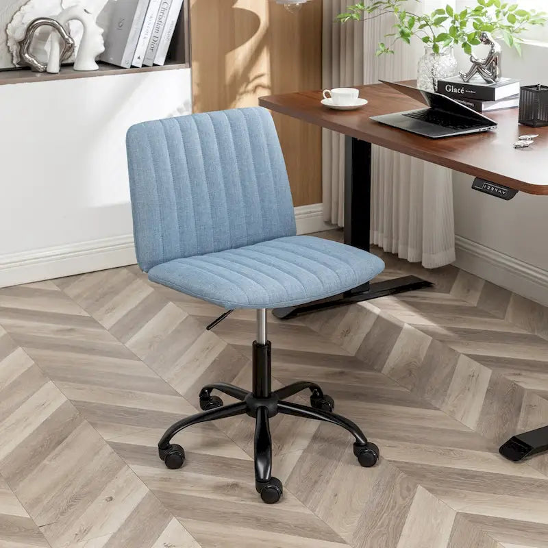 Sedia girevole da ufficio in tessuto, regolabile in altezza, 1 posto – Grigio / Blu / Beige