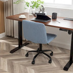 Sedia girevole da ufficio in tessuto, regolabile in altezza, 1 posto – Grigio / Blu / Beige