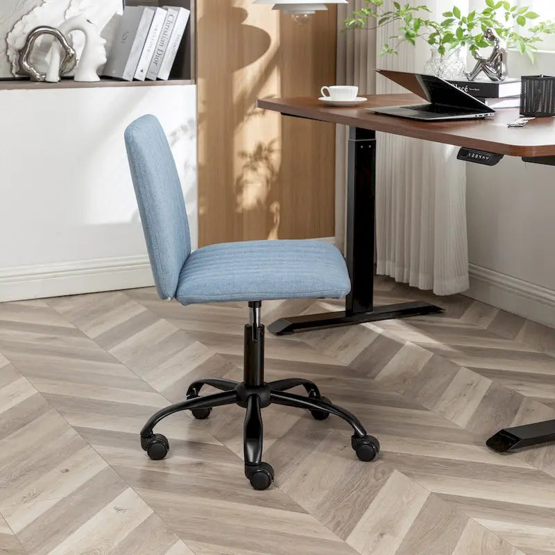Sedia girevole da ufficio in tessuto, regolabile in altezza, 1 posto – Grigio / Blu / Beige
