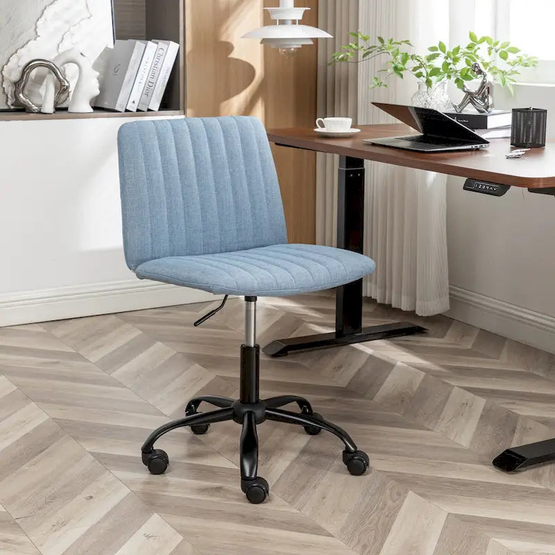 Sedia girevole da ufficio in tessuto, regolabile in altezza, 1 posto – Grigio / Blu / Beige