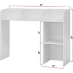 Credenza bianca da scrivania con ripiani – 1 persona, monitor singolo
