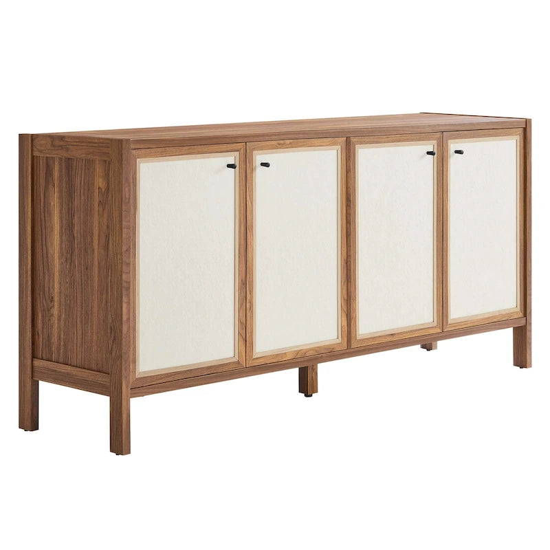 Madia in Legno Venato Finitura Noce, 65", 1 Persona