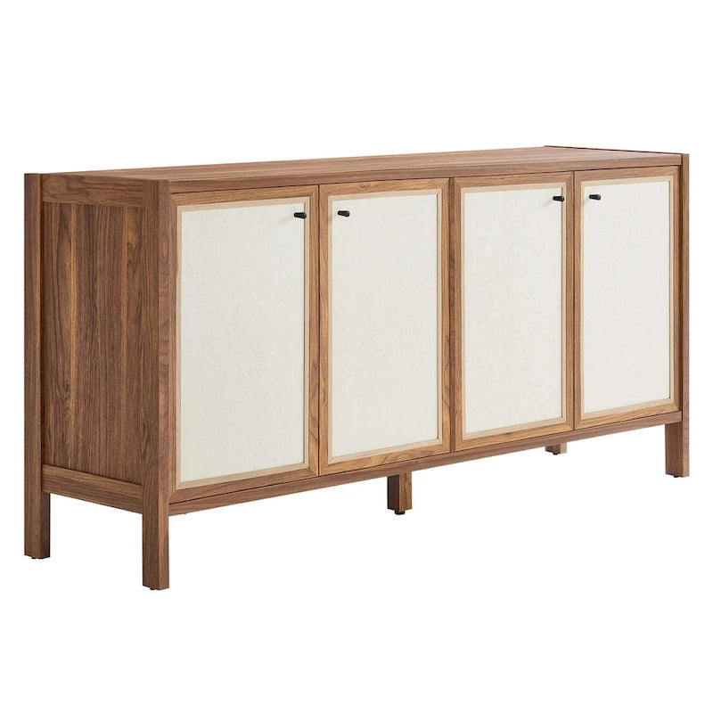 Madia in Legno Venato Finitura Noce, 65", 1 Persona